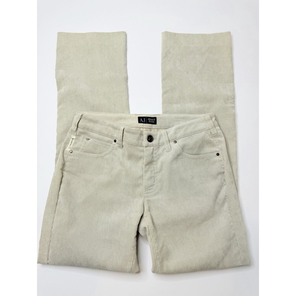 Armani Jeans Womens 27 Gray Corduroy Pants Bootcut Stretch Designer Italy 28x30 - Picture 6 of 13